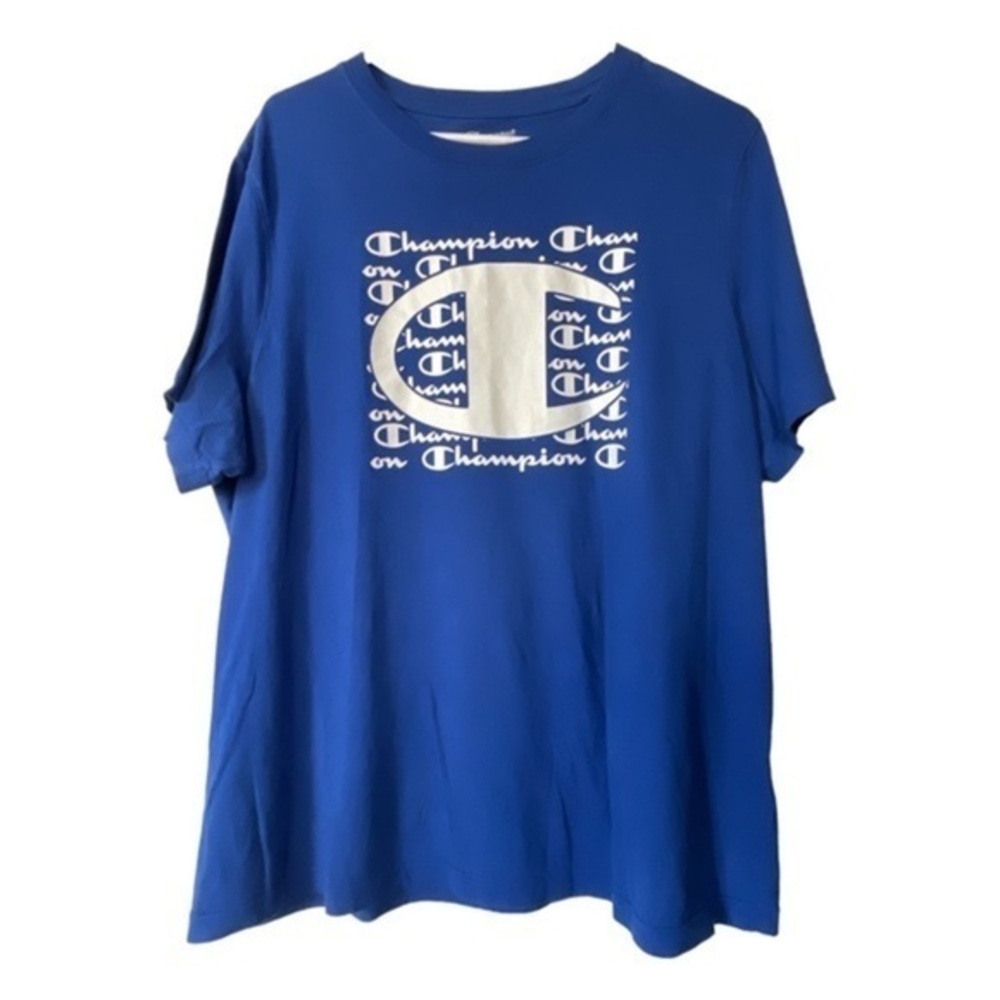 Men's Champion Blue Graphic Shirt Iconic Pullover Crewneck Size XL GUC #1686